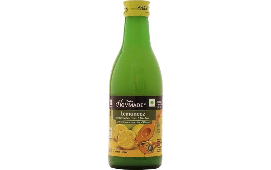 Dabur Hommade Lemoneez    Glass Bottle  250 millilitre
